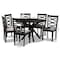 Baxton Studio Mila Grey Upholstered and Dark Brown Finished Wood 7-Piece Dining Set 172-10530-10894 - alternate 2